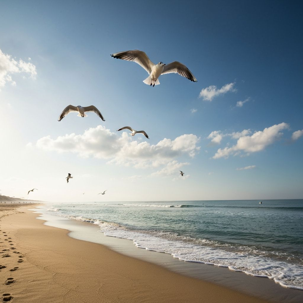 Italian beach with waves